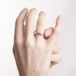 Anello Solitario in Oro Bianco con Diamante - 0160-OB