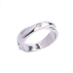 Anello Solitario in Oro Bianco con Diamante - 0160-OB