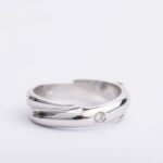 Anello Solitario in Oro Bianco con Diamante - 0160-OB