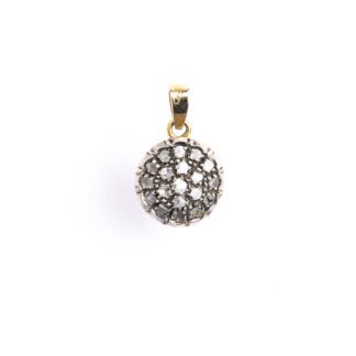 Pendente in Oro Giallo e Argento con Rosetta di Diamanti - 28M020