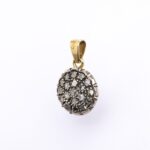 Pendente in Oro Giallo e Argento con Rosetta di Diamanti - 28M020