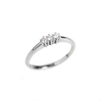 Anello Trilogy in Oro Bianco con Diamanti - AN15TR15M