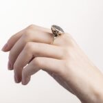 Anello Stile Antico in Oro Giallo con Rosetta di Diamanti - AN400STAN