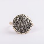 Anello Stile Antico in Oro Giallo con Rosetta di Diamanti - AN400STAN