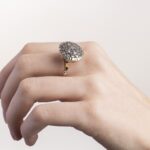 Anello Stile Antico in Oro Giallo con Rosetta di Diamanti - AN400STAN