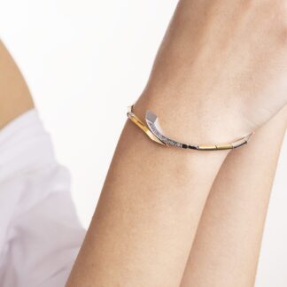 Bracciale in Oro Bianco e Giallo con Diamanti - 12DI02