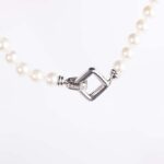Collana Girocollo in Perle e Oro Bianco con Diamanti - C219M2-5