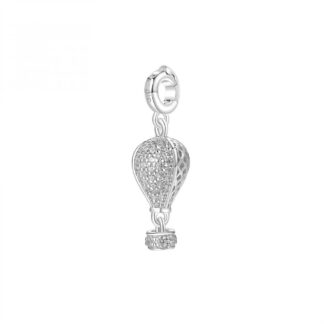 Charm Rosato in Argento con Zirconi Mongolfiera Libertà - Storie - RZ028R