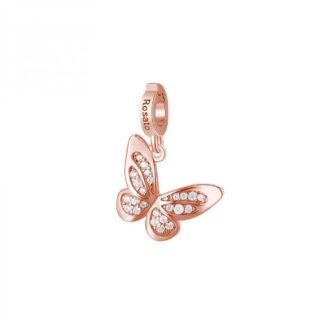 Charm Rosato in Argento con Zirconi Farfalla Sogno - Storie - RZ180