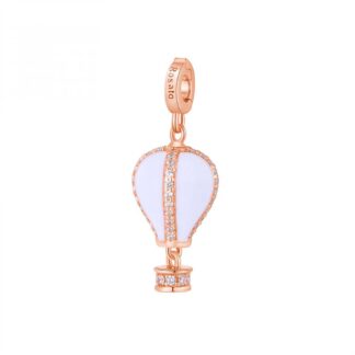 Charm Rosato in Argento con Zirconi Mongolfiera Quiete - Storie - RZ187