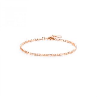 Bracciale Rosato in Argento con Borchie e Zirconi - Cubica - RZB033
