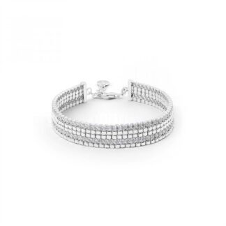 Bracciale Multifilo Rosato in Argento con Zirconi - Cubica - RZB034