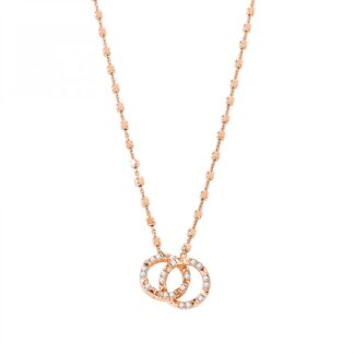 Collana Rosato in Argento con Borchie e Zirconi - Cubica - RZC041