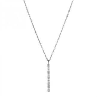 Collana con Lettera Rosato in Argento con Borchie e Zirconi - Cubica - RZCU09