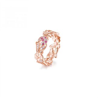 Anello a Fascia Rosato in Argento con Zirconi - Gaia - RZGA32