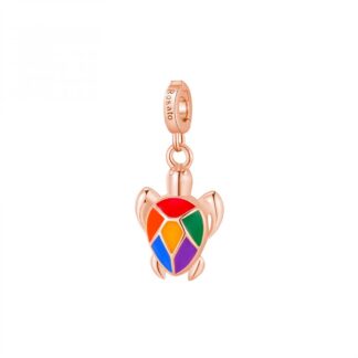 Charm Rosato in Argento con Smalto Tartaruga Unione - Storie - RZLE041