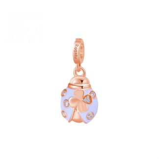 Charm Rosato in Argento con Smalto e Zirconi Coccinella Protezione - Storie - RZLE051