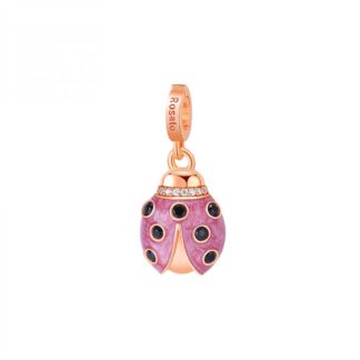 Charm Rosato in Argento con Smalto e Zirconi Coccinella Gentilezza - Storie - RZLE052