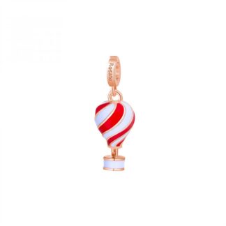 Charm Rosato in Argento con Smalto Mongolfiera Sogno - Storie - RZLE055