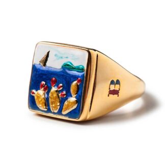 Anello Isola Bella in Argento e Smalti | Fichi Vela - 20000287