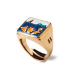 Anello Isola Bella in Argento e Smalti | Fichi Vela - 20000287