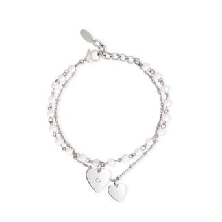 Bracciale 2Jewels in Acciaio con Perle e Cuore - 232137