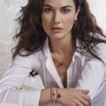 Bracciale Tennis Mabina in Argento con Cuore in Rubino Sintetico - 533439