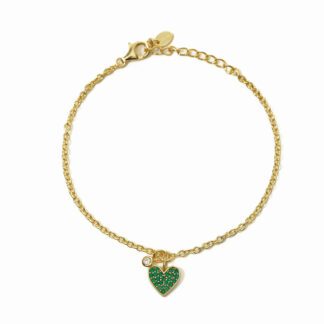 Bracciale Mabina in Argento con Cuore e Smeraldo Sintetico - 533551