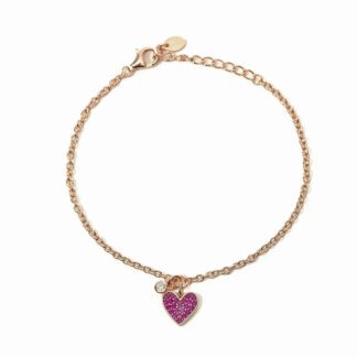 Bracciale Mabina in Argento con Cuore e Rubini Sintetici - 533552
