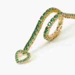 Bracciale Tennis Mabina in Argento con Cuore e Smeraldi Sintetici - 533553