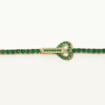 Bracciale Tennis Mabina in Argento con Cuore e Smeraldi Sintetici - 533553