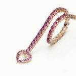 Bracciale Tennis Mabina in Argento con Cuore e Rubini Sintetici - 533554