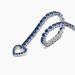 Bracciale Tennis Mabina in Argento con Cuore e Zaffiri Sintetici - 533555