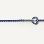 Bracciale Tennis Mabina in Argento con Cuore e Zaffiri Sintetici - 533555