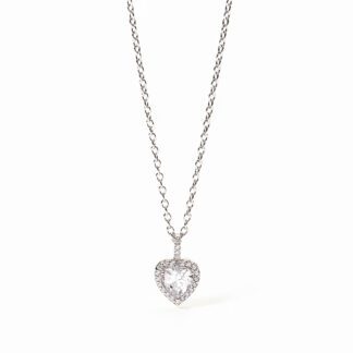 Collana Mabina in Argento con Cuore e Zirconi - 553103