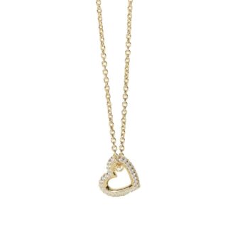 Collana Mabina in Argento con Cuore e Zirconi - 553442
