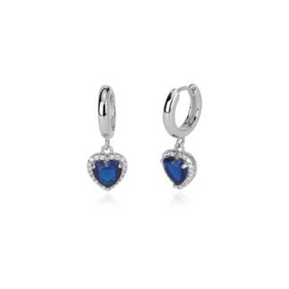 Orecchini Pendenti Mabina in Argento e Vetro con Cuore - 563376