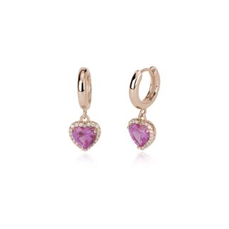 Orecchini Pendenti Mabina in Argento e Vetro con Cuore - 563377