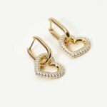 Orecchini Pendenti Mabina in Argento con Cuore e Zirconi - 563488