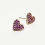 Orecchini a Lobo Mabina in Argento con Cuore e Smeraldi Sintetici - 563490