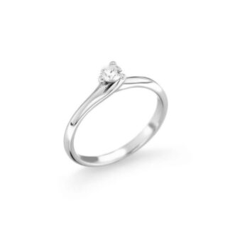 Anello Solitario in Oro Bianco con Diamante - AN-01041