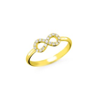 Anello Infinito in Oro Giallo con Diamanti - AN-01063-G