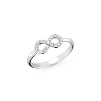 Anello Infinito in Oro Bianco con Diamanti - AN-01063