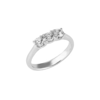 Anello Trilogy in Oro Bianco con Diamanti - AN-10083