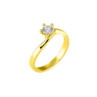 Anello Solitario in Oro Giallo con Diamante - AN-10518-G