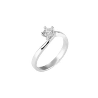 Anello Solitario in Oro Bianco con Diamante - AN-10518