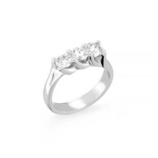 Anello Trilogy in Oro Bianco con Diamanti - AN-1113G