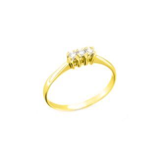 Anello Trilogy in Oro Giallo con Diamanti - AN-1196G-G