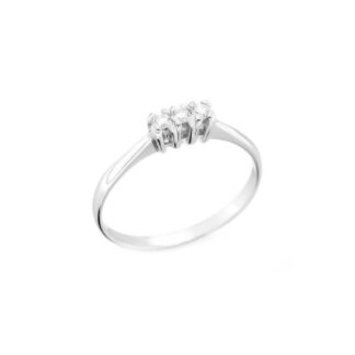 Anello Trilogy in Oro Bianco con Diamanti - AN-1196G