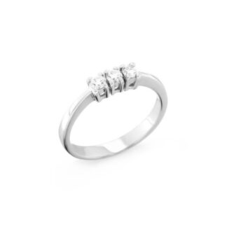 Anello Trilogy in Oro Bianco con Diamanti - AN-1198G
